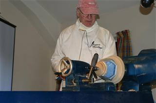 Corian dish being turned